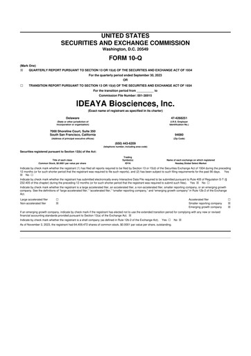 Thumbnail IDEAYA Biosciences 10-Q Quarterly Report FY2023 