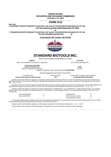 Thumbnail Standard BioTools 10-Q Quarterly Report FY2023 