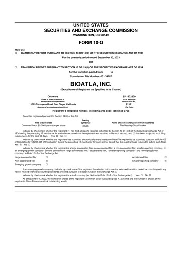 Thumbnail BioAtla 10-Q Quarterly Report FY2023 