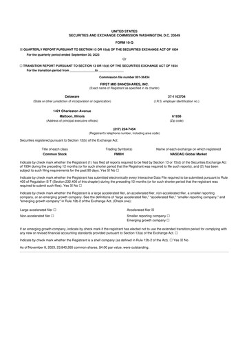 Thumbnail First Mid Bancshares 10-Q Quarterly Report FY2023 