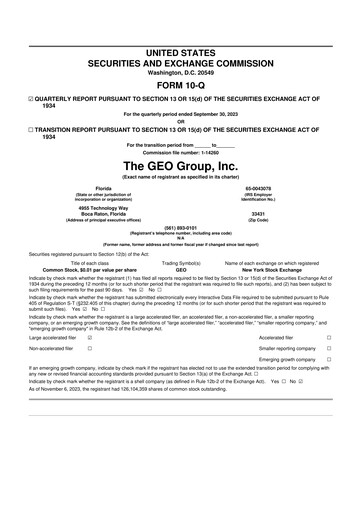 Thumbnail Geo Group 10-Q Quarterly Report FY2023 