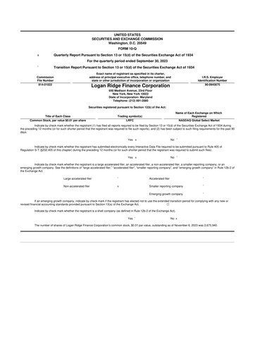 Thumbnail Logan Ridge Finance 10-Q Quarterly Report FY2023 