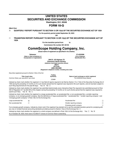 Miniature CommScope
 10-Q Rapport trimestriel 2023 
