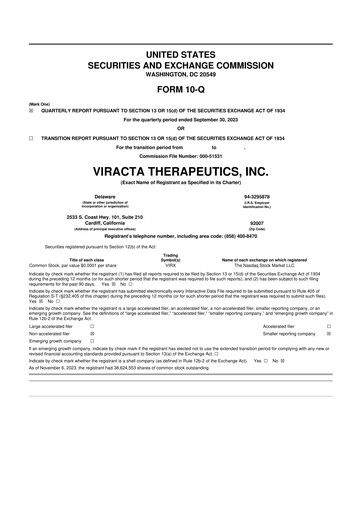 Thumbnail Viracta Therapeutics 10-Q Quarterly Report FY2023 