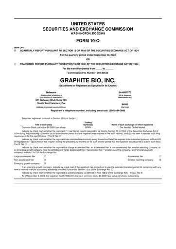 Thumbnail LENZ Therapeutics 10-Q Quarterly Report FY2023 