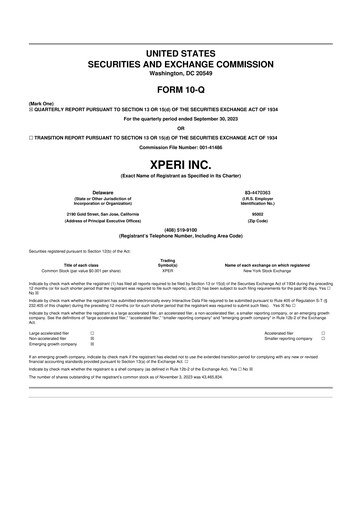 Vorschaubild Xperi 10-Q Quartalsbericht 2023 