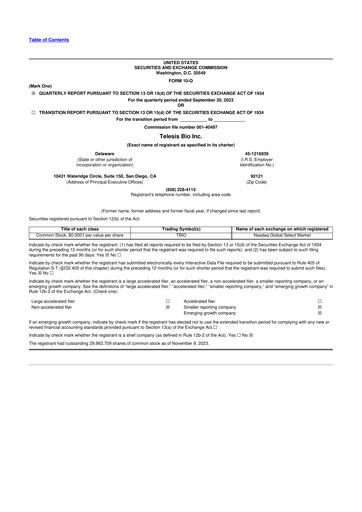 Vorschaubild Telesis Bio 10-Q Quartalsbericht 2023 