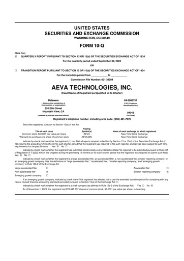 Thumbnail Aeva Technologies 10-Q Quarterly Report FY2023 