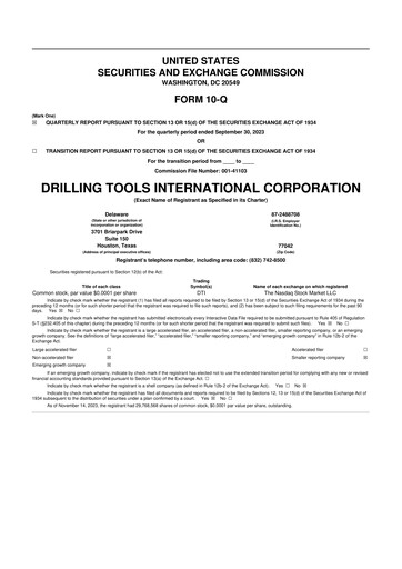 Thumbnail Drilling Tools International 10-Q Quarterly Report FY2023 