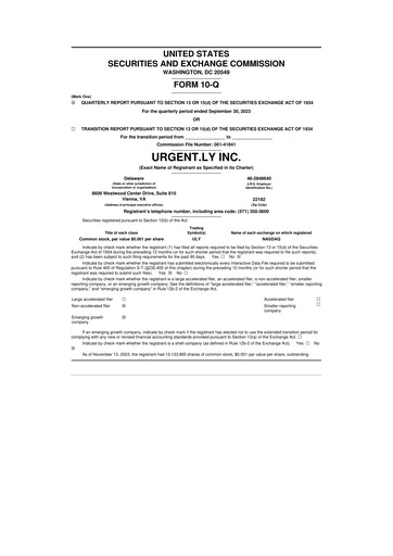 Vorschaubild Urgent.ly Inc. 10-Q Quartalsbericht 2023 