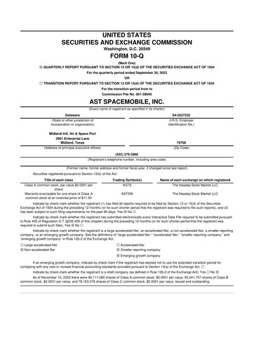 Vorschaubild AST SpaceMobile 10-Q Quartalsbericht 2023 