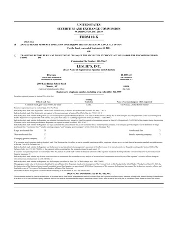 Thumbnail Leslie's 10-K Annual Report 2023