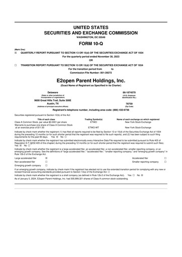 Miniature e2open 10-Q Rapport trimestriel 2023 