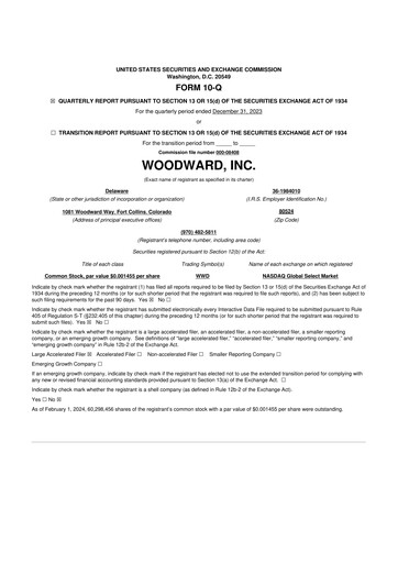 Thumbnail Woodward 10-Q Quarterly Report FY2024 