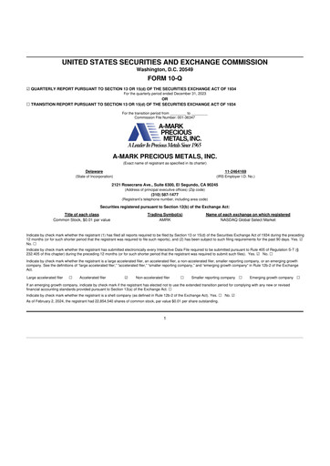 Thumbnail A-Mark Precious Metals 10-Q Quarterly Report FY2024 