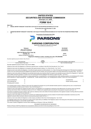 Thumbnail Parsons 10-K Annual Report 2023