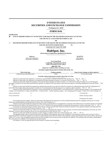 Thumbnail HubSpot 10-K Annual Report 2023