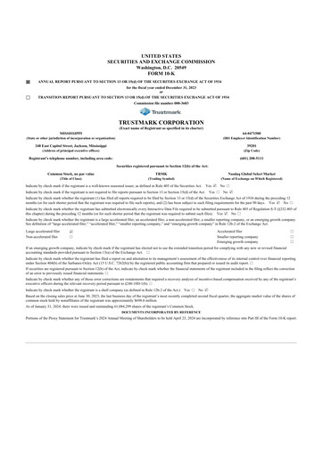 Thumbnail Trustmark 10-K Annual Report 2023