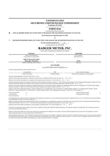 Thumbnail Badger Meter
 10-K Annual Report 2023