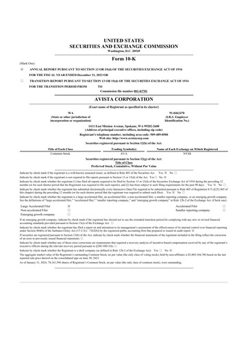 Thumbnail Avista
 10-K Annual Report 2023