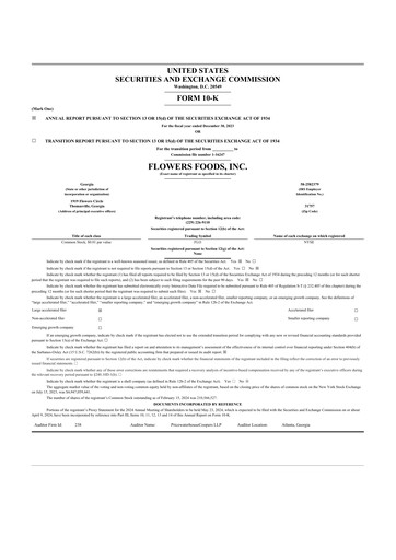 Thumbnail Flowers Foods
 10-K Annual Report 2023