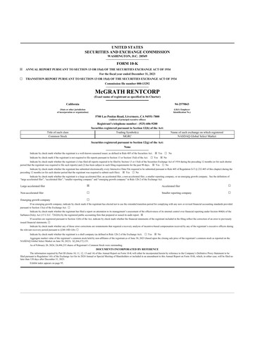 Thumbnail McGrath RentCorp
 10-K Annual Report 2023