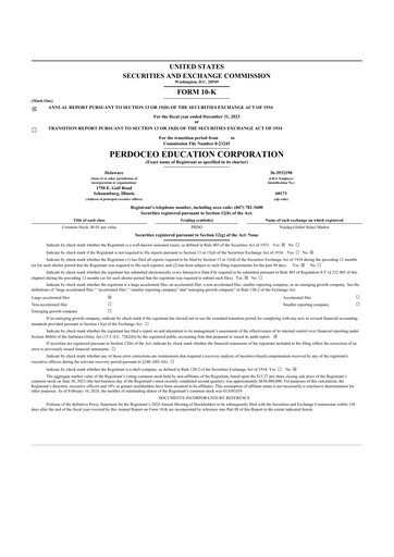 Thumbnail Perdoceo Education 10-K Annual Report 2023