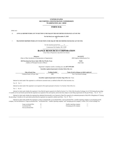 Miniature Range Resources
 10-K Rapport annuel 2023