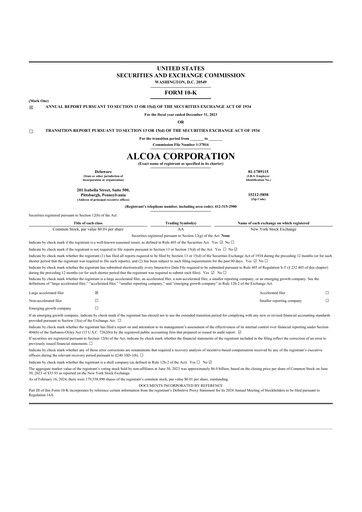 Thumbnail Alcoa 10-K Annual Report 2023