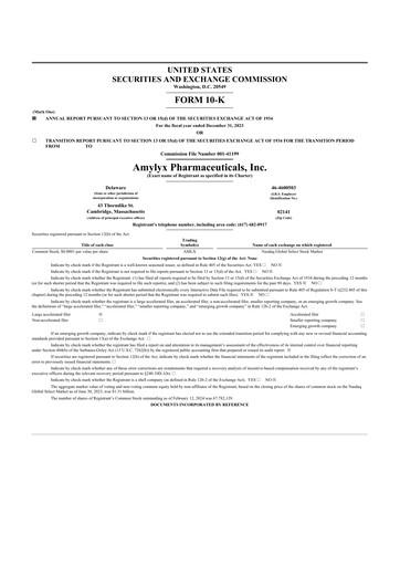 Thumbnail Amylyx Pharmaceuticals 10-K Annual Report 2023