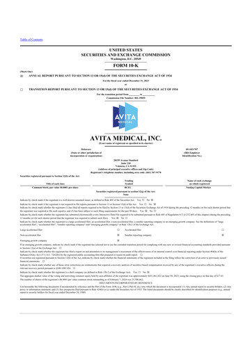 Vorschaubild AVITA Medical
 10-K Jahresbericht 2023