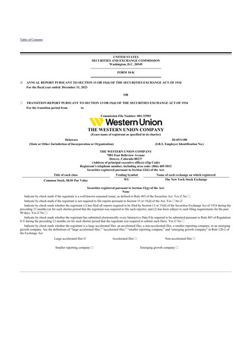 Thumbnail Western Union 10-K Annual Report 2023