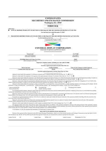 Thumbnail Universal Display Corporation
 10-K Annual Report 2023