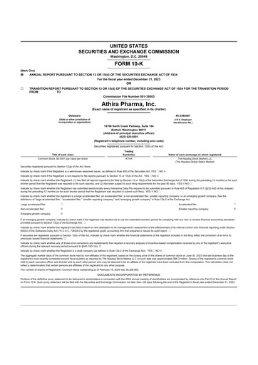 Vorschaubild Athira Pharma 10-K Jahresbericht 2023