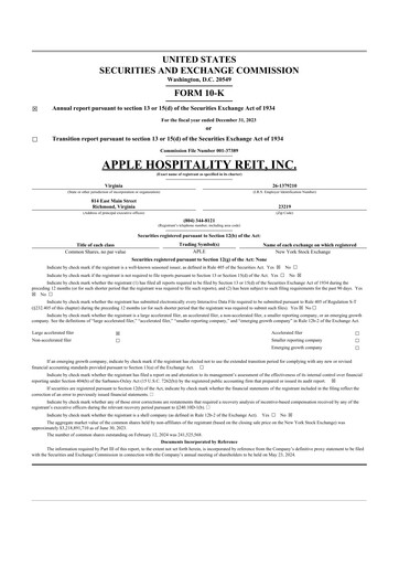 Thumbnail Apple Hospitality REIT
 10-K Annual Report 2023