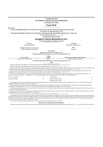 Thumbnail MarketAxess
 10-K Annual Report 2023