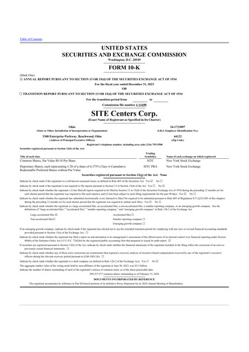 Thumbnail SITE Centers
 10-K Annual Report 2023