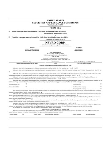 Thumbnail Nevro
 10-K Annual Report 2023