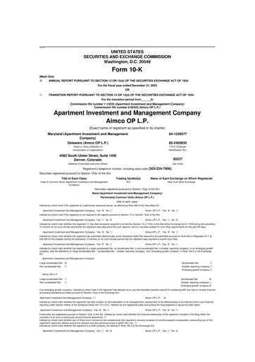 Thumbnail Aimco 10-K Annual Report 