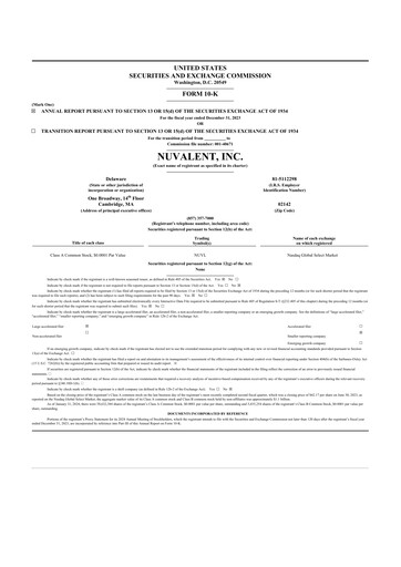 Thumbnail Nuvalent 10-K Annual Report 2023