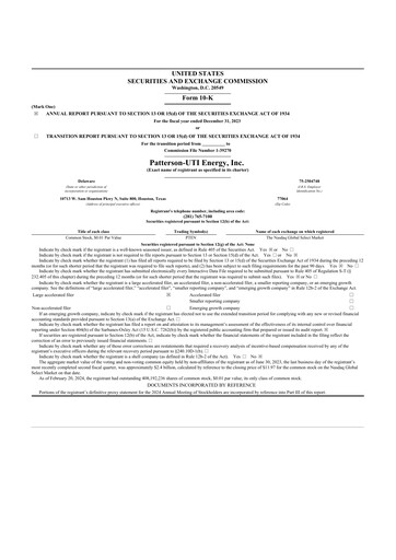 Thumbnail Patterson-UTI Energy 10-K Annual Report 2023