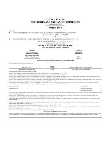 Thumbnail Treace Medical Concepts 10-K Annual Report 2023
