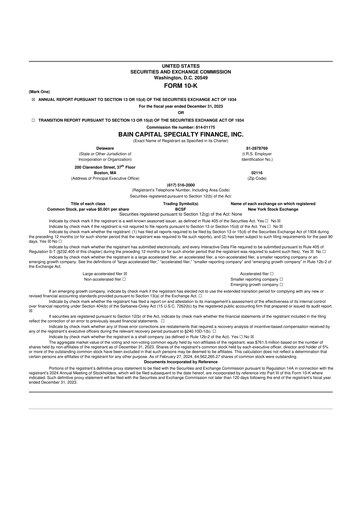 Thumbnail Bain Capital Specialty Finance
 10-K Annual Report 2023