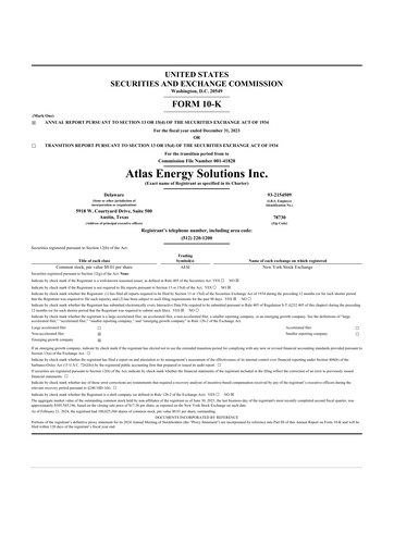 Thumbnail Atlas Energy Solutions 10-K Annual Report 2023