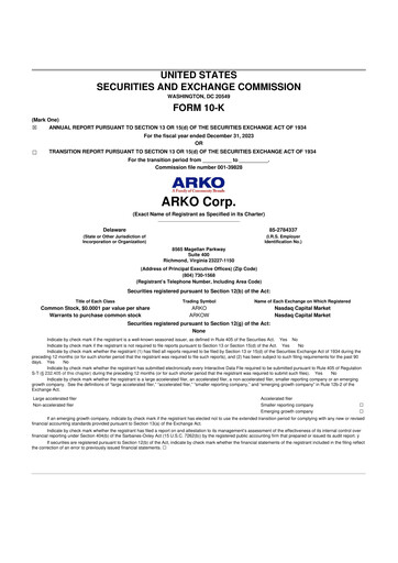 Thumbnail ARKO Corp. 10-K Annual Report 2023