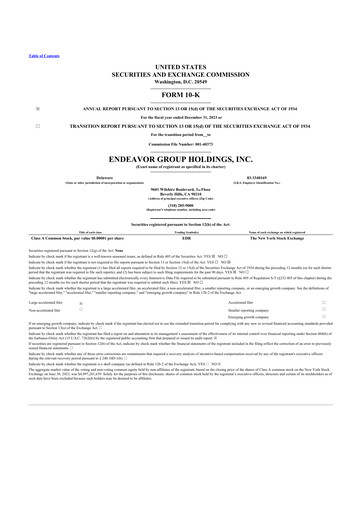 Thumbnail Endeavor Group 10-K Annual Report 2023