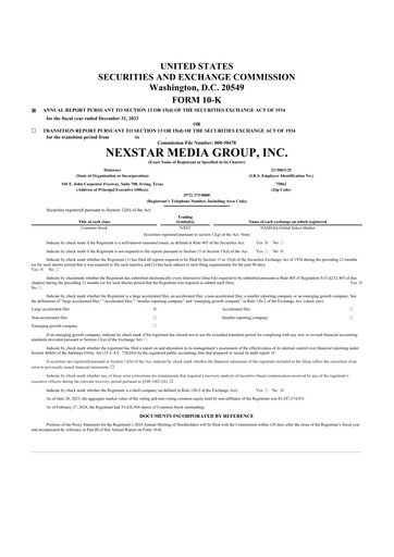 Thumbnail Nexstar Media Group
 10-K Annual Report 2023
