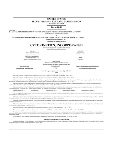 Thumbnail Cytokinetics
 10-K Annual Report 2023