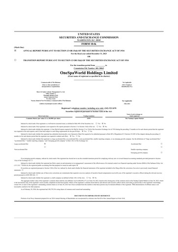 Thumbnail OneSpaWorld 10-K Annual Report 2023