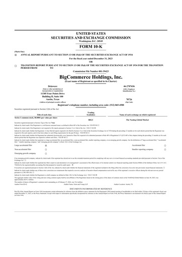 Thumbnail BigCommerce 10-K Annual Report 2023